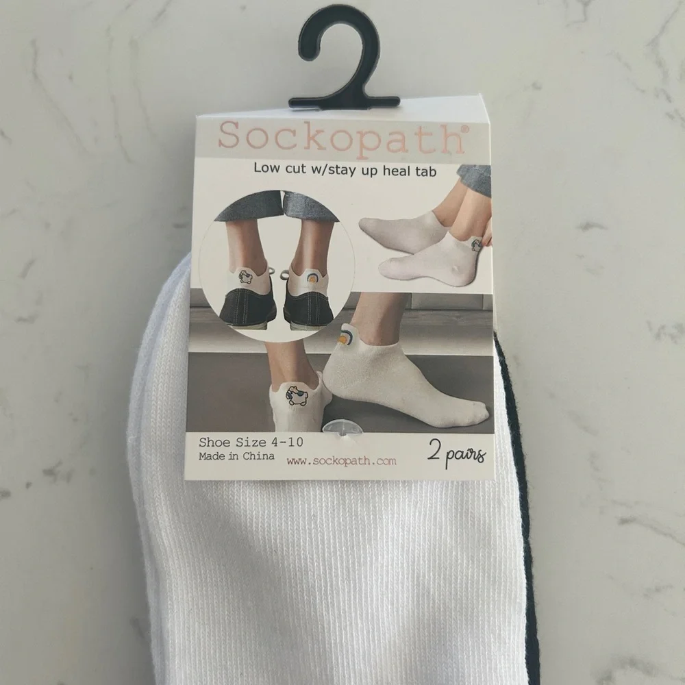 Sockopath Low-Cut Socks with Cute Expression Embroidery (2 Pairs), Size: 4-10